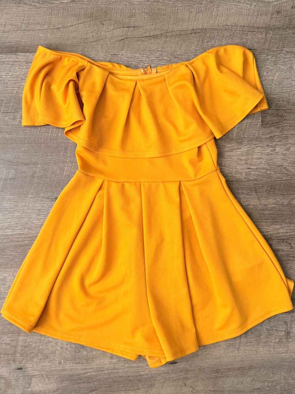 Fashion Nova Mustard Yellow Off-Shoulder Women's Romper